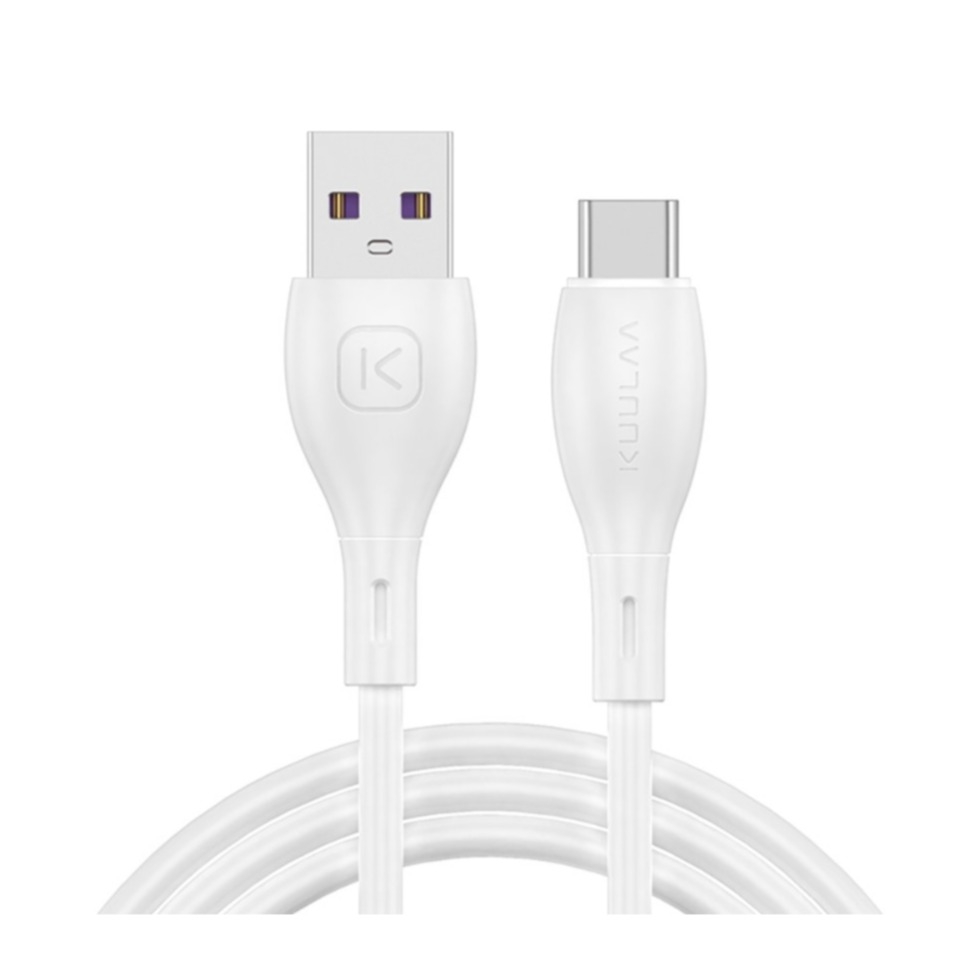 Image of KUULAA - (0.5m/3A) USB C auf USB A Fast Charge Datenkabel Silikon - Weiss bei Apfelkiste.ch
