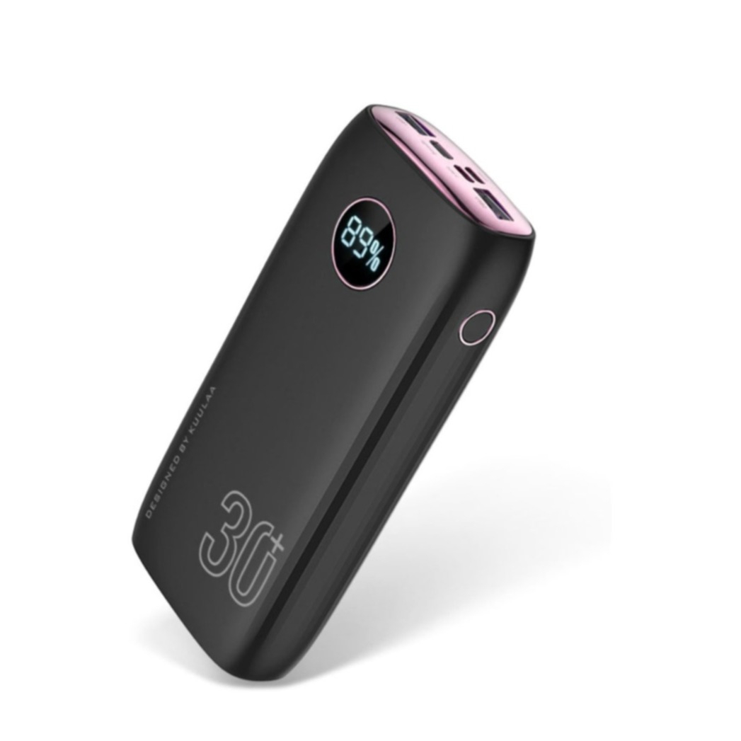 Image of KUULAA - (30W) 30000mAh Dual USB / USB C / Power Bank Ladegerät Quick Charge 3.0 Power Delivery-Technologie - Schwarz / Flieder bei Apfelkiste.ch