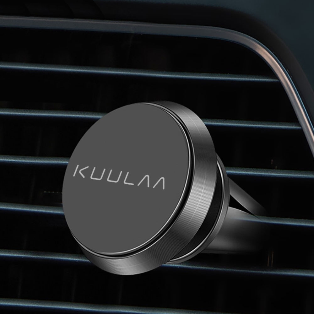 Image of KUULAA - Magnet Auto KFZ Mini Alu Halterung für Lüftungsgitter Air Frame (360 Grad) - Schwarz bei Apfelkiste.ch