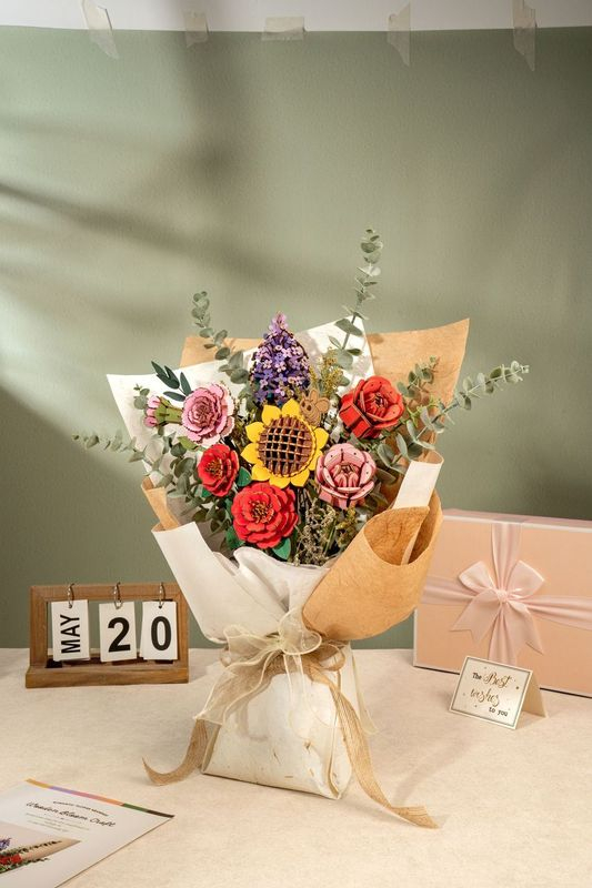 Puzzle 3D Bois Fleurs Artificielles ROBOTIME - Maquette à Construire Pour Décoration Intérieure & Cadeau