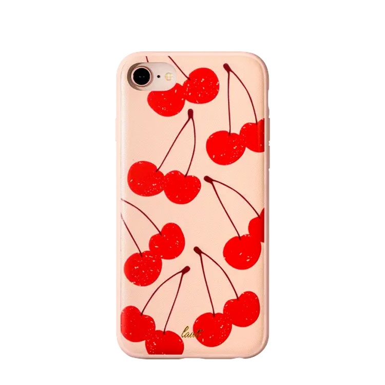Image of Laut - iPhone SE (2022/2020) / 8 / 7 / 6S Hybrid Leder Hülle mit Fruchtgeschmack Kirsche (LAUT_IP7S_TF_CH) - Rosa / Rot bei Apfelkiste.ch