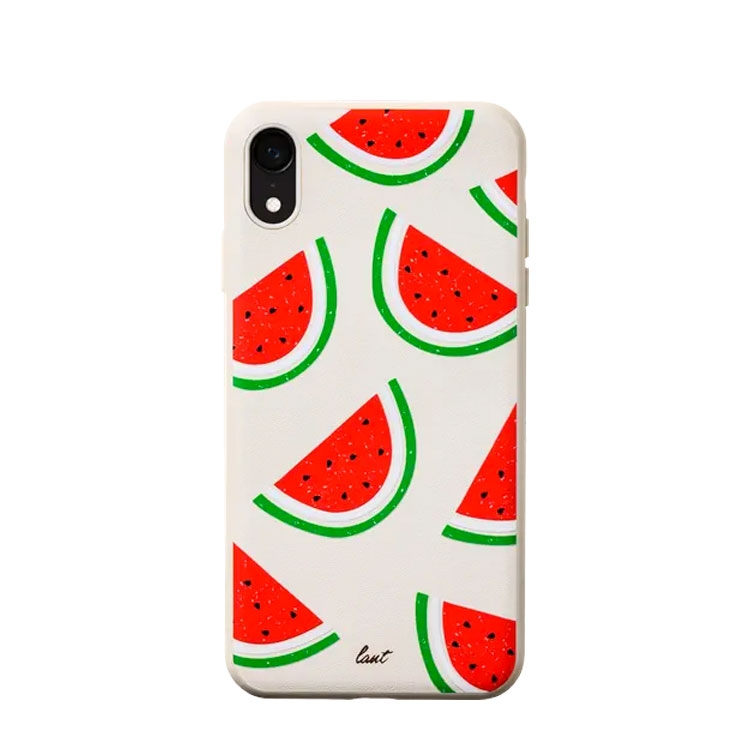 Image of Laut - iPhone Xr Hybrid Leder Hülle mit Fruchtgeschmack Melone (LAUT_IP18-M_TF_WM) - Grün / Rot bei Apfelkiste.ch