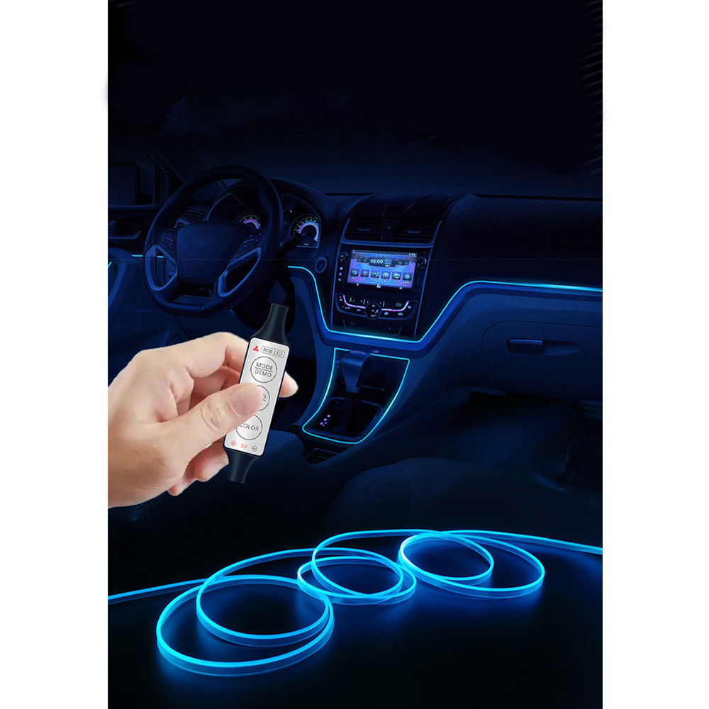 USB Blau Auto LED Ambientebeleuchtung Innenraumbeleuchtung Lichtleiste 5M  lang