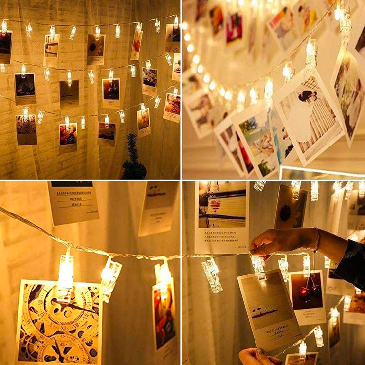 Led Foto Clip Licherkette Mit Batteriebox 2 2m