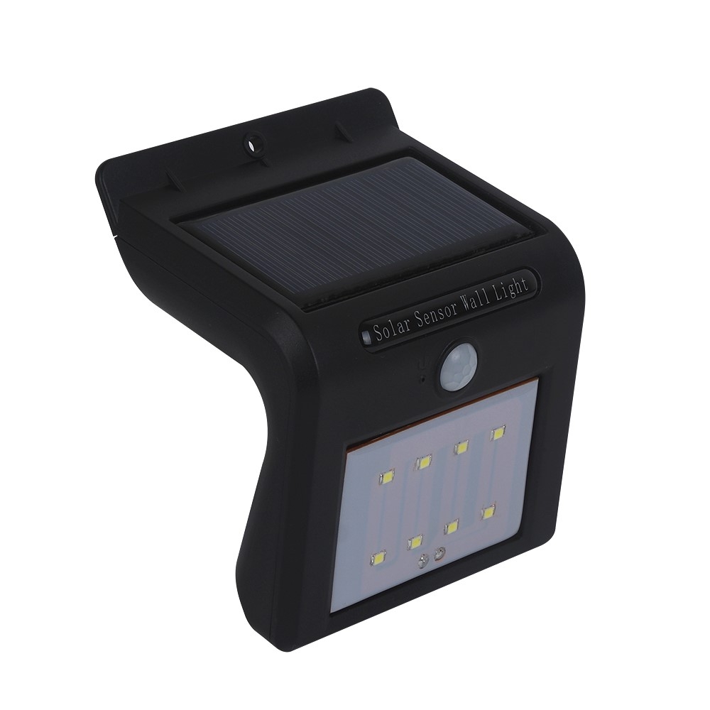 LED Solar Outdoor Lampe Wandleuchte mit Bewegungsmelder Spritzwasserfest (IP64) - Schwarz