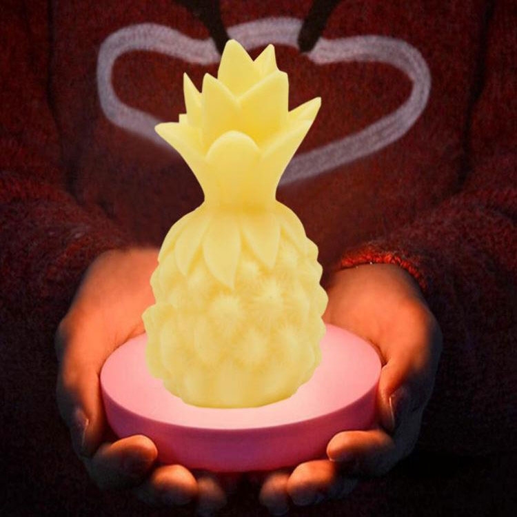 Image of Süsse LED Kinder Nachtlicht Lampe Stimmungsleuchte Ananas (Inkl. Batterien) - Gelb bei Apfelkiste.ch