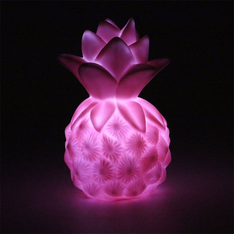 Süsse LED Kinder Nachtlicht Lampe Stimmungsleuchte Ananas (Batteriebetrieben) - Pink