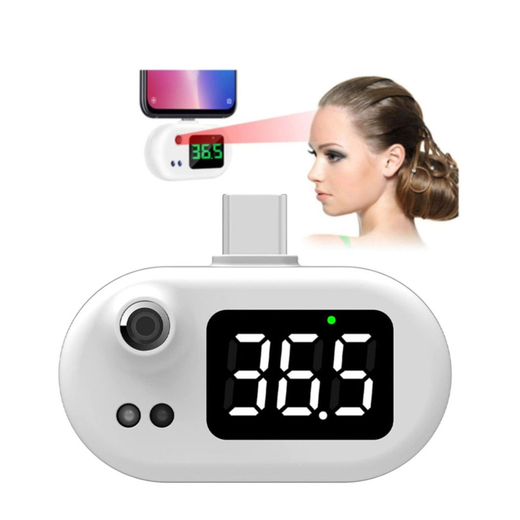 Image of LED USB C Berührungsloser Stirn Fieberthermometer Infrarot Temperatur Messgerät °C / °F - Weiss bei Apfelkiste.ch