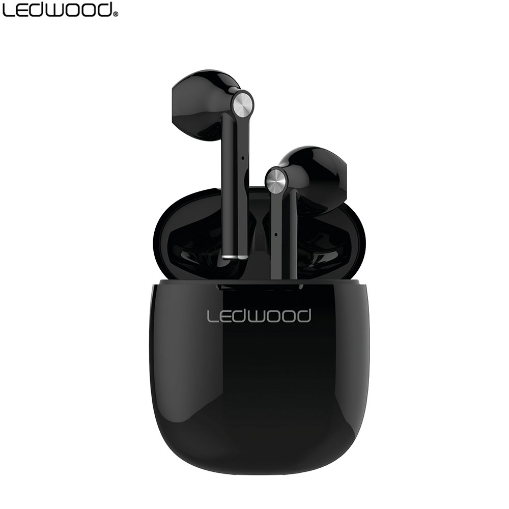 SuperSlim Kabellose Bluetooth 5.0 In-Ear Sport Kopfhörer Headset (T16-TWS-BLK) + Lade Case (300mAh) - Schwarz