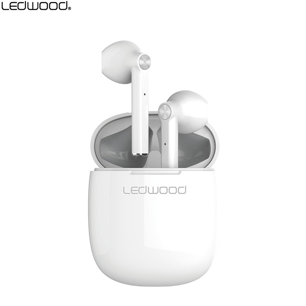 SuperSlim Kabellose Bluetooth 5.0 In-Ear Sport Kopfhörer Headset (T16-TWS-WHI) + Lade Case (300mAh) - Weiss