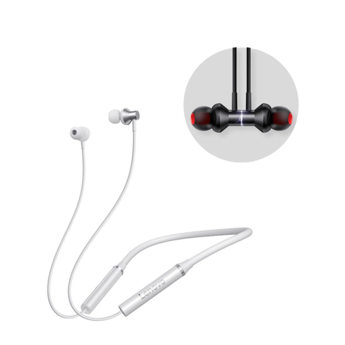 Image of Lenovo - HE05X Magnetische In-Ear Bluetooth 5.0 Sport Kopfhörer IPX5 - Weiss bei Apfelkiste.ch
