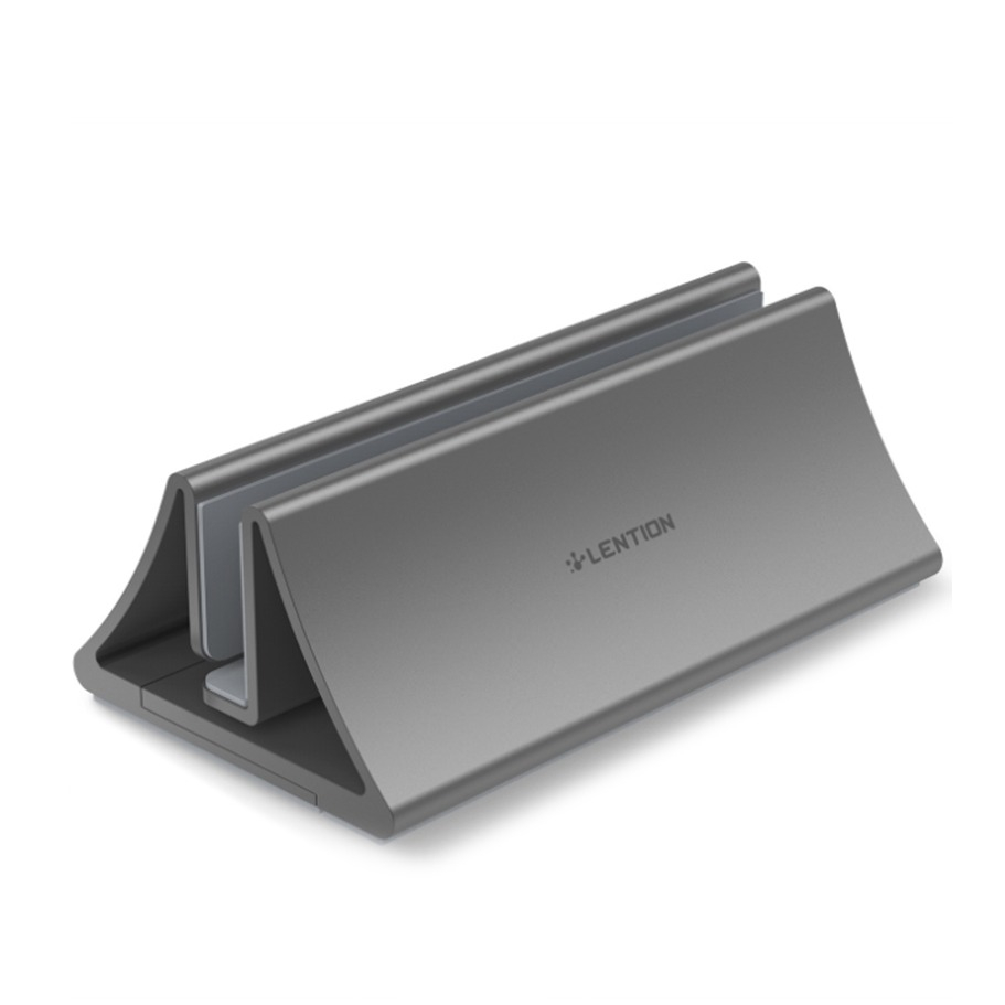 Image of Lention - Aluminium Desktop Tisch Ständer Vertical Stand Macbook / Notebook - Silber bei Apfelkiste.ch