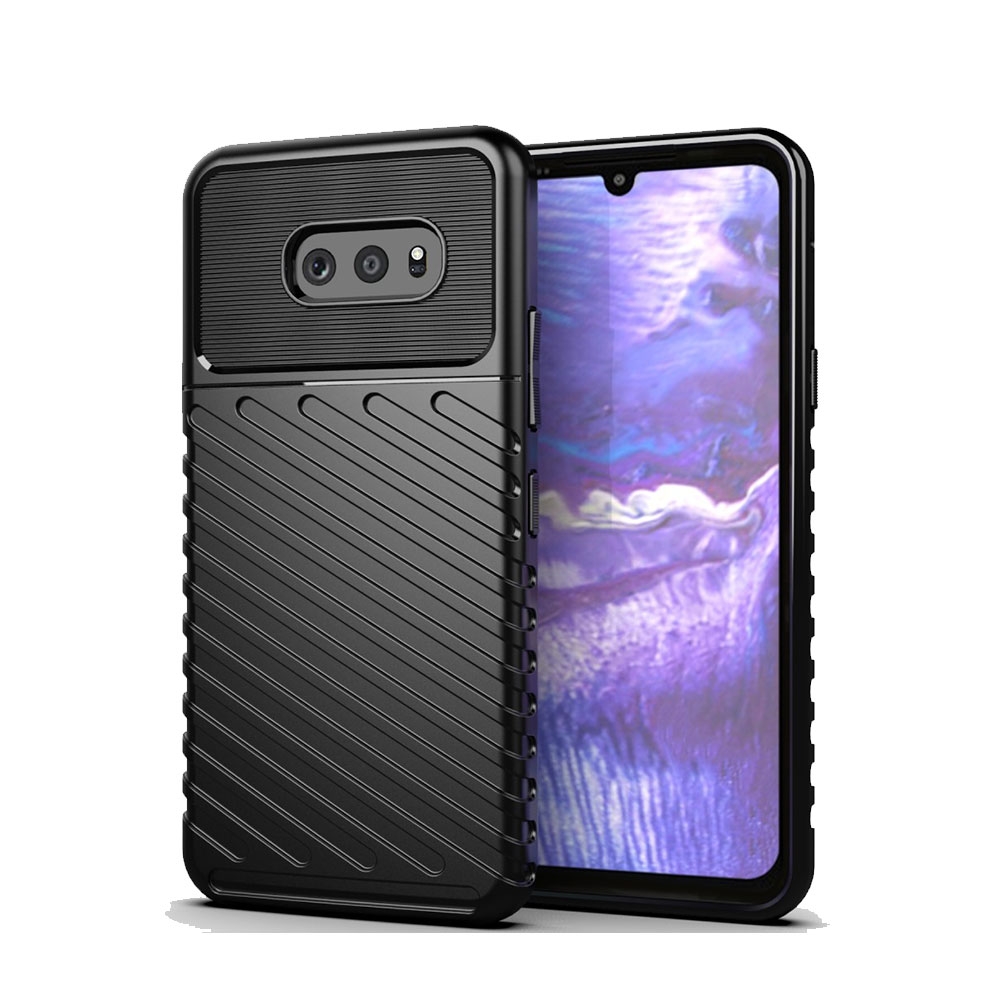 Image of LG G8X ThinQ Gummi Case Schutzhülle Grip Design - Schwarz bei Apfelkiste.ch