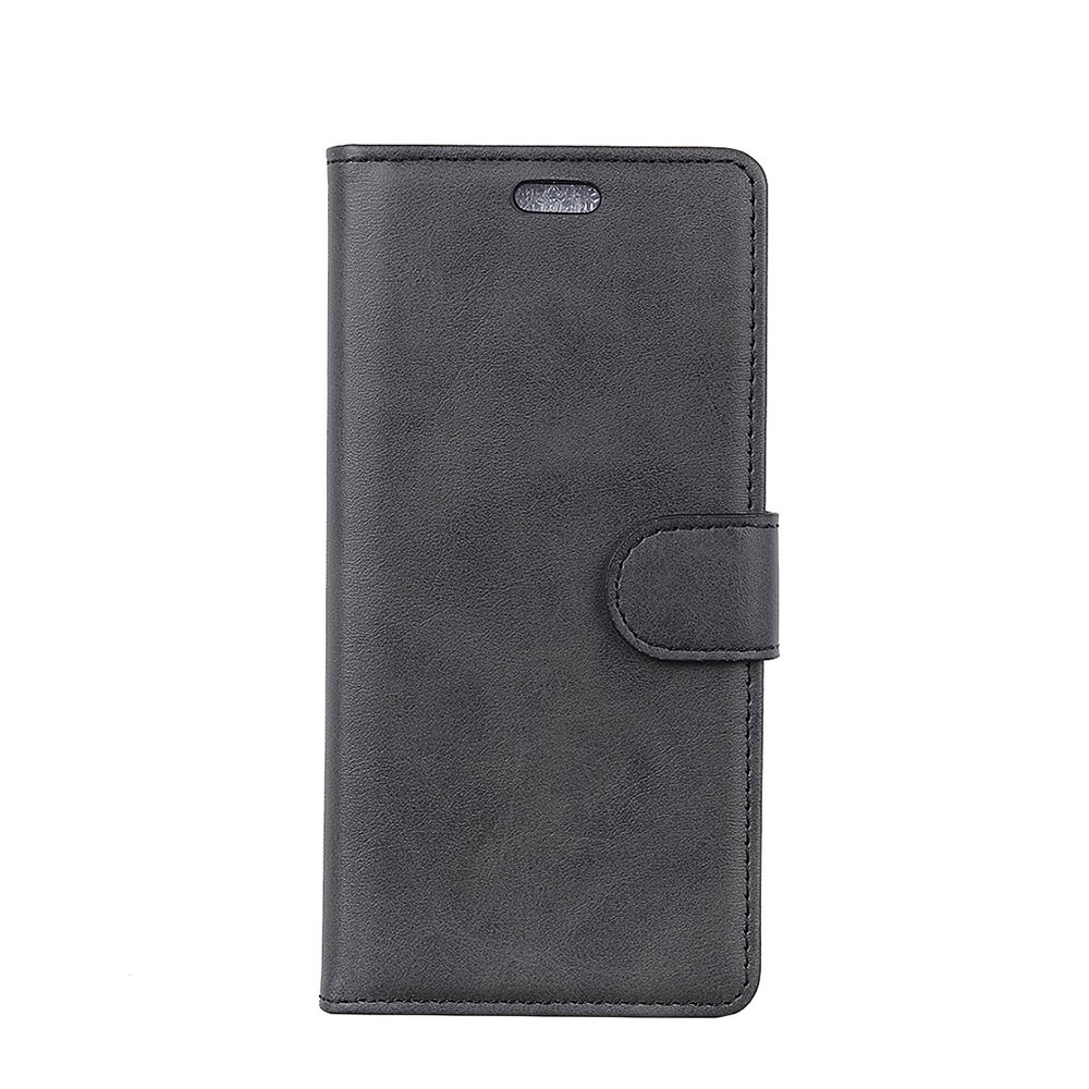 LG V40 ThinQ Vintage Leder Tasche Flip Cover mit Kartenfächer - Schwarz