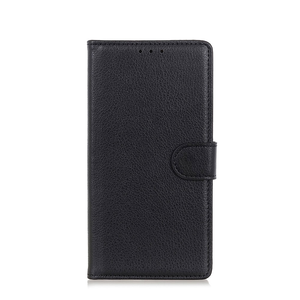 Image of LG Velvet / Velvet 5G Leder Tasche Flip Cover Litchi Look - Schwarz bei Apfelkiste.ch