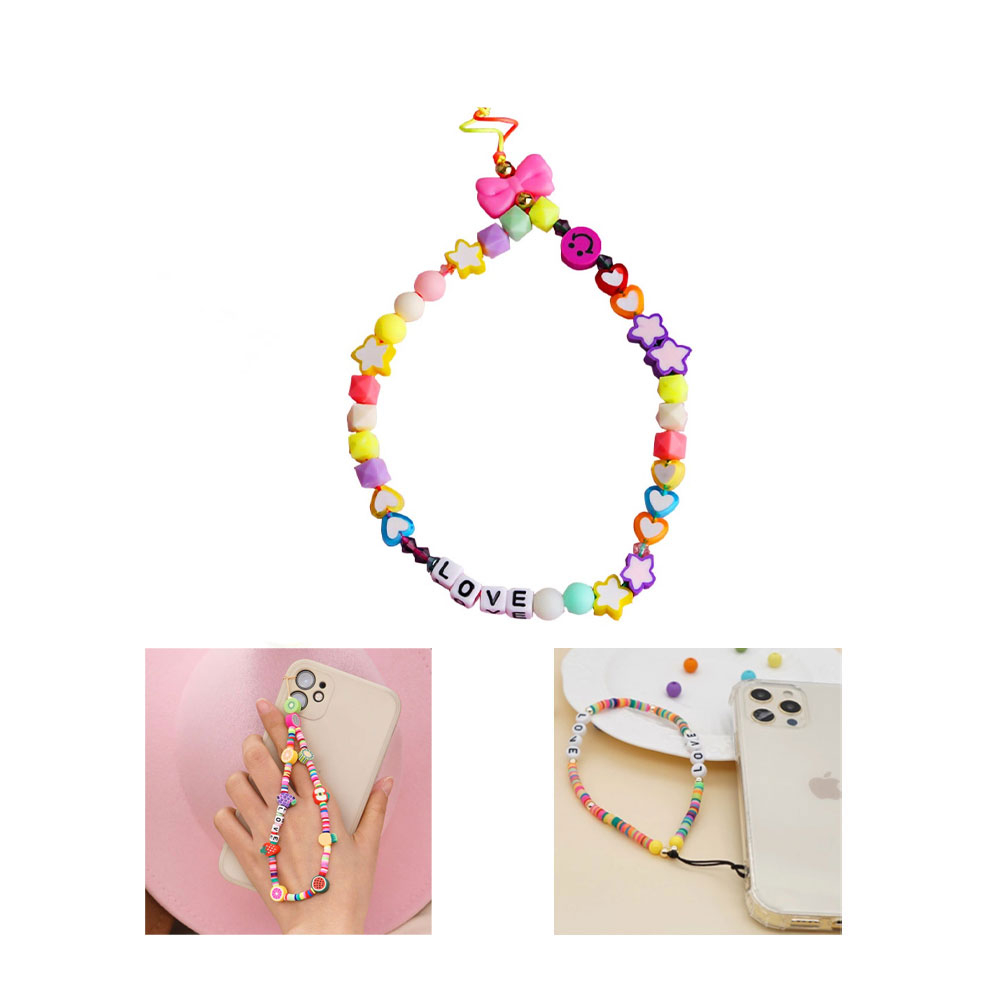 Image of Universal Handy Kette Phone Charms Schmuck Anhänger Handgelenkschlaufe - Love 3 bei Apfelkiste.ch