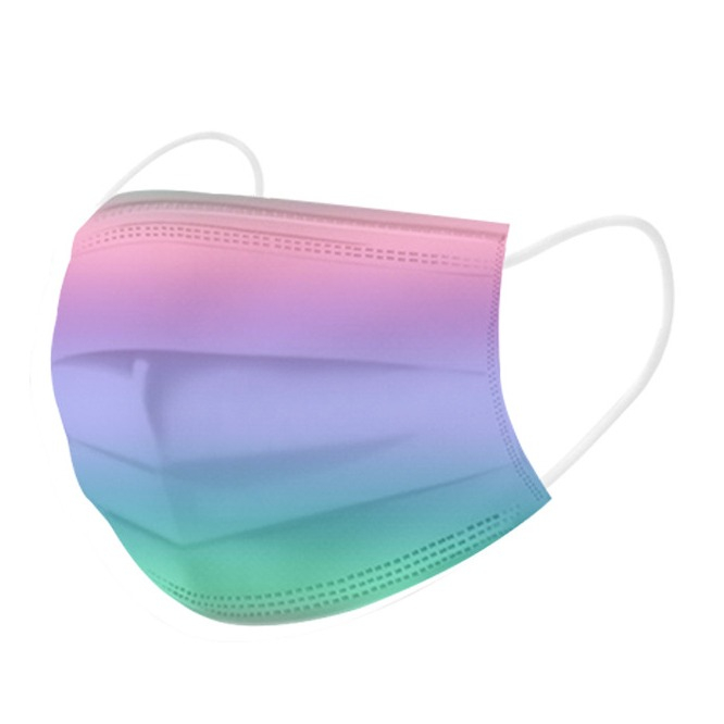 Image of (50er Set) Einweg Mundschutz Hygiene Atemschutzmaske (Einheitsgrösse) - Bunt (Farbverlauf) bei Apfelkiste.ch