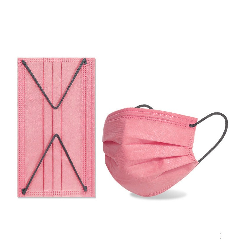 Image of (50er Set) Einweg Mundschutz Hygiene Atemschutzmaske (Einheitsgrösse) - Coral / Grau bei Apfelkiste.ch