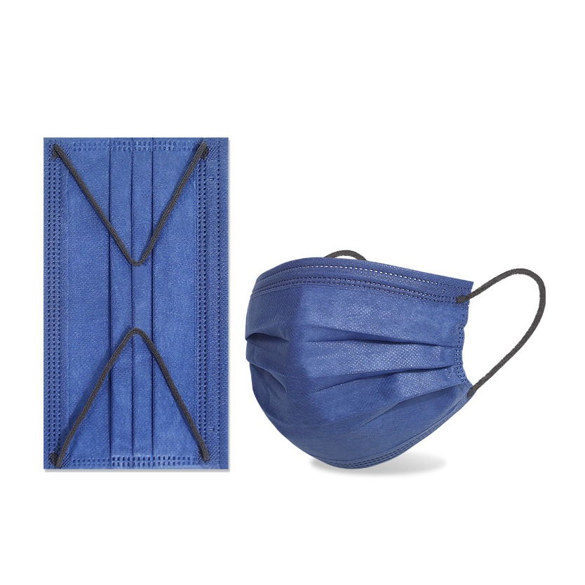 Image of (50er Set) Einweg Mundschutz Hygiene Atemschutzmaske (Einheitsgrösse) - Dunkelblau / Grau bei Apfelkiste.ch