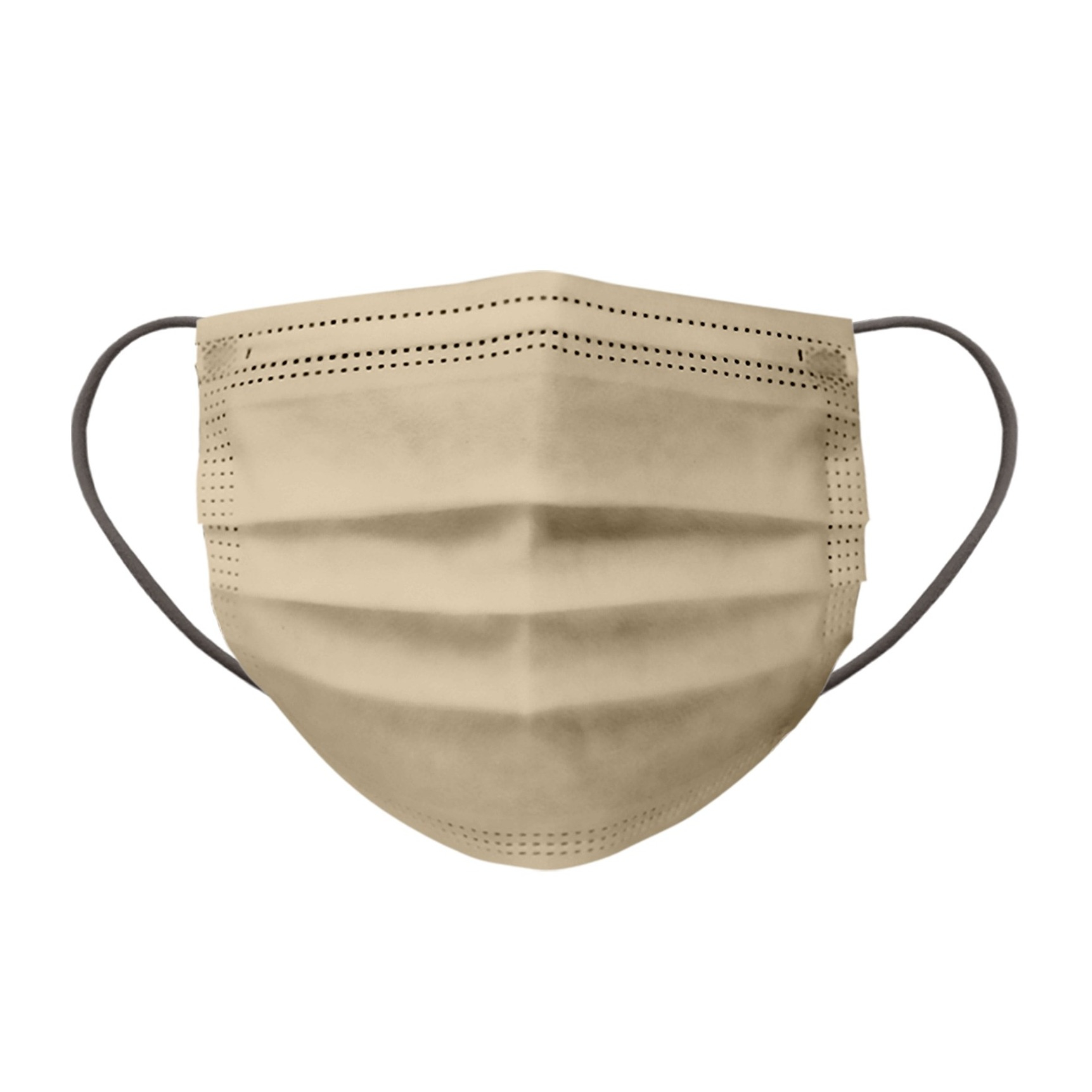 Image of (50er Set) Einweg Mundschutz Hygiene Atemschutzmaske (Einheitsgrösse) - Khaki / Grau bei Apfelkiste.ch