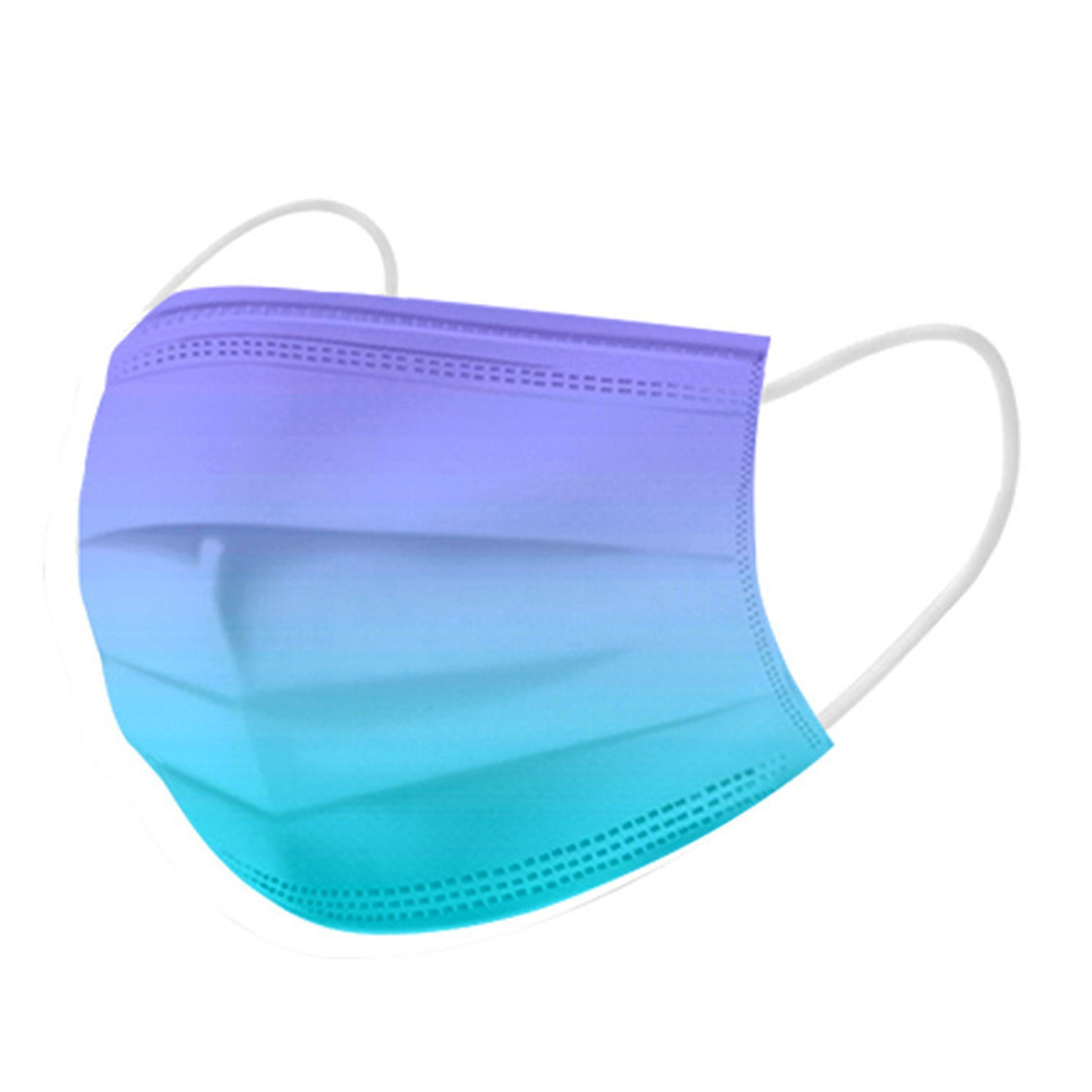 Image of (50er Set) Einweg Mundschutz Hygiene Atemschutzmaske (Einheitsgrösse) - Lila / Blau (Farbverlauf) bei Apfelkiste.ch