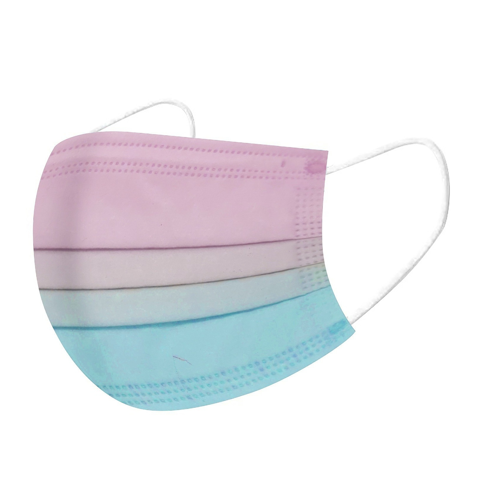 Image of (50er Set) Einweg Mundschutz Hygiene Atemschutzmaske (Einheitsgrösse) - Rosa / Blau (Farbverlauf) bei Apfelkiste.ch