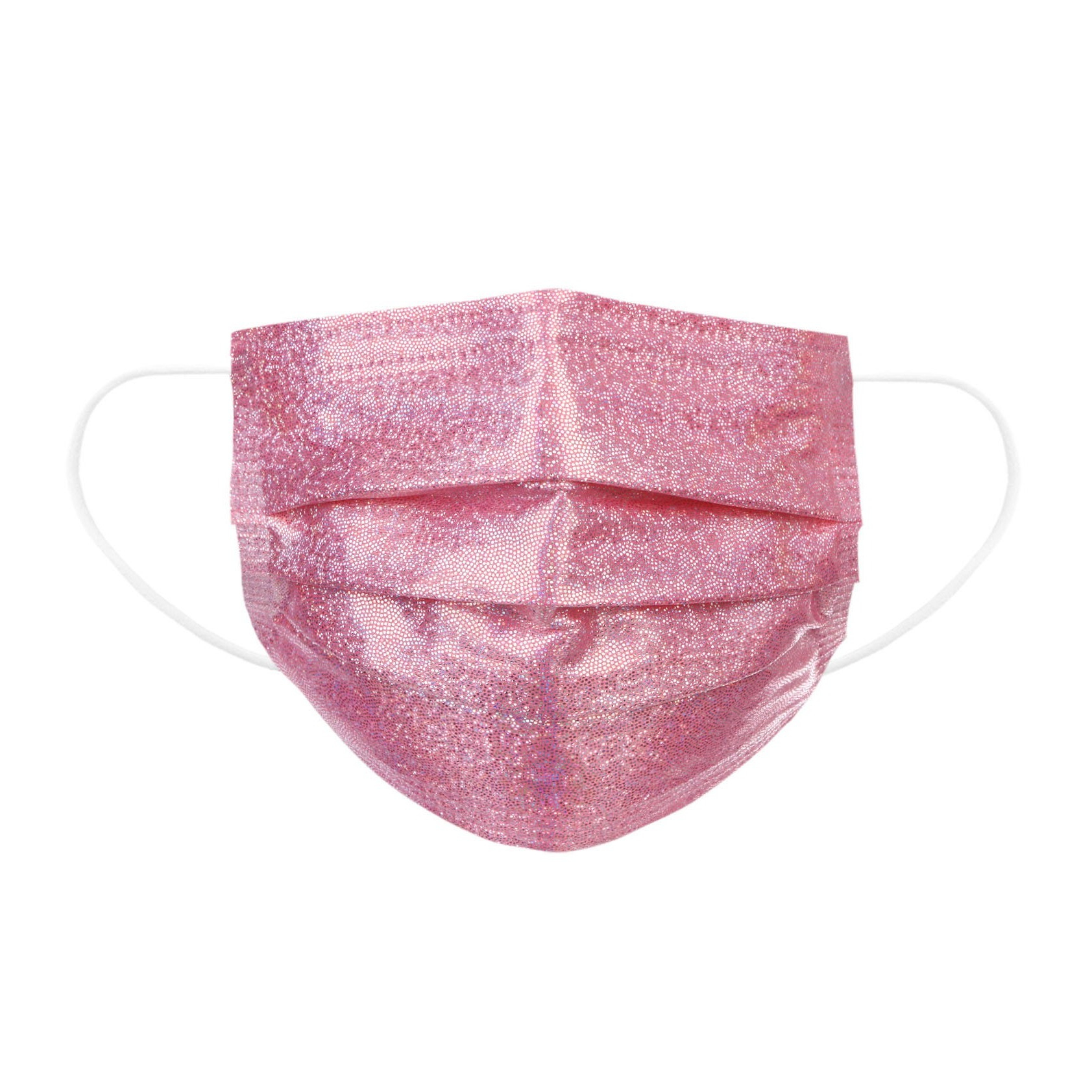 Image of (50er Set) Einweg Mundschutz Hygiene Atemschutzmaske (Einheitsgrösse) - Rosa (Glitzer) bei Apfelkiste.ch
