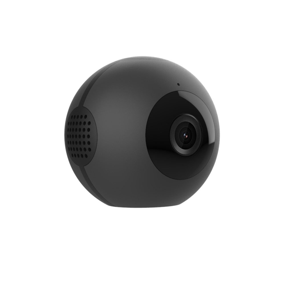 Magnetische 140° Mini HD 720p Wifi Überwachungskamera mit Access Point / IR LED's / Micro SD Slot + Halterung (4x4cm) - Schwarz