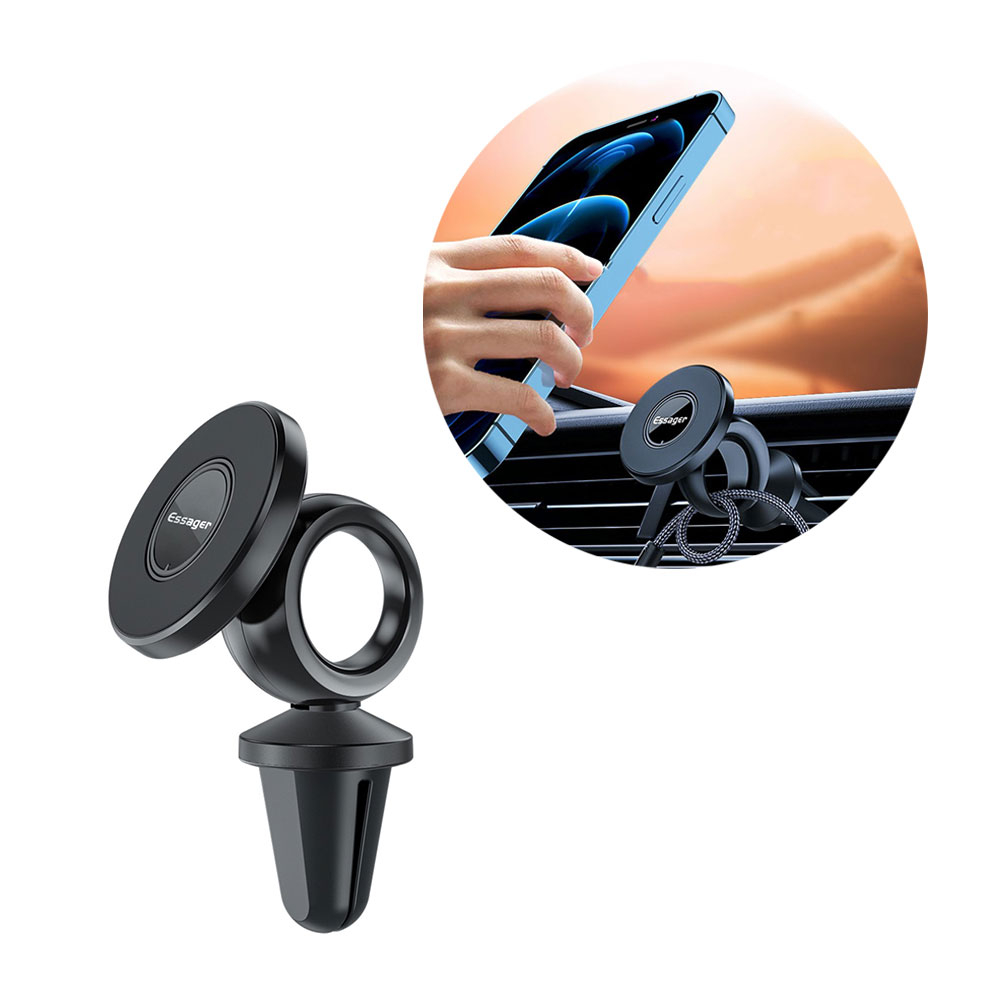 Image of Essager - Magnetische 90° Grad Smartphone Halterung Auto KFZ für Air Frame Lüftungsgitter - Schwarz bei Apfelkiste.ch