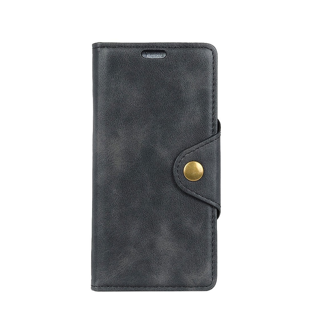 Huawei Mate 20 Lite Vintage Leder Tasche Flip Cover mit Kartenfächer + Magnetverschluss - Schwarz