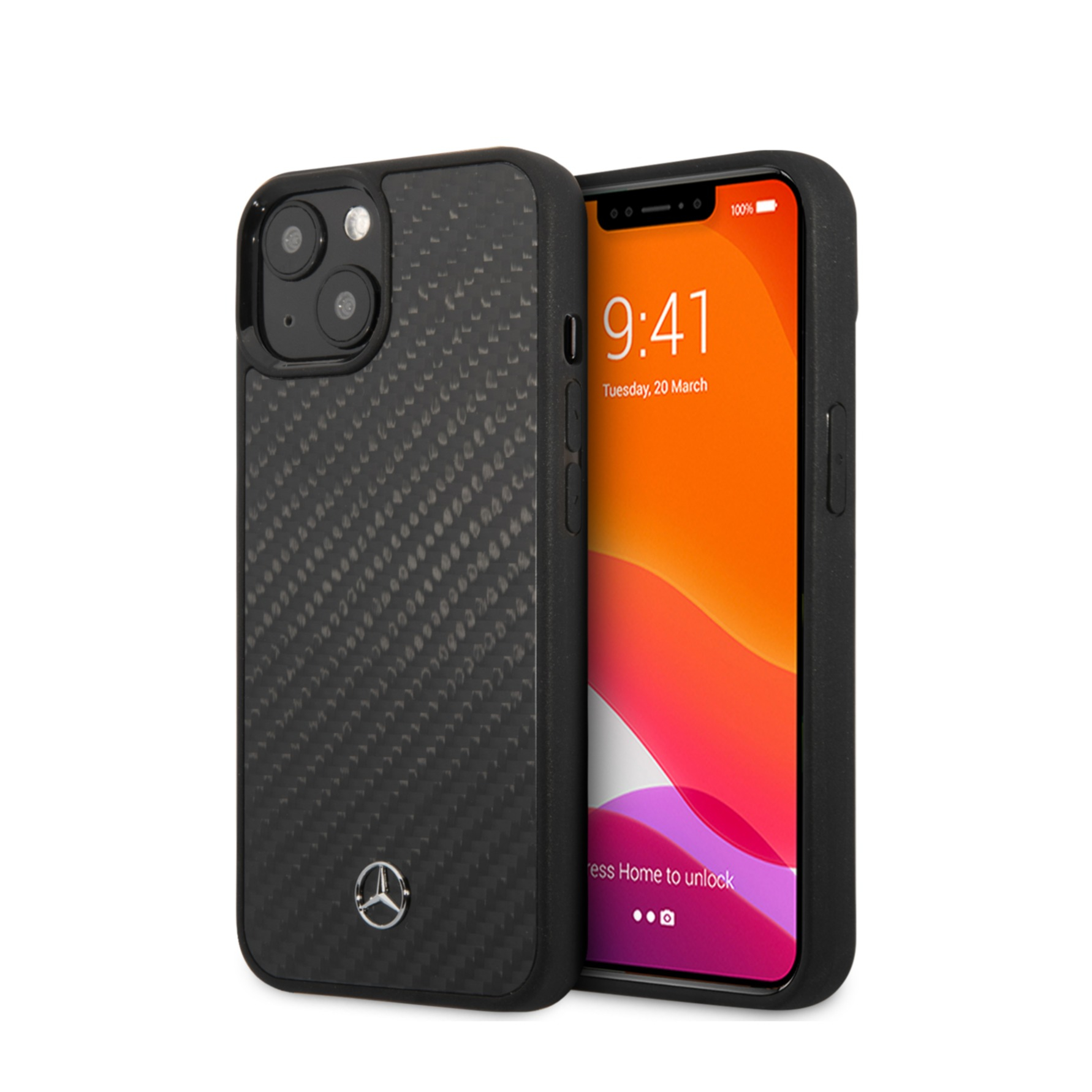 Image of Mercedes Benz - iPhone 13 Hardcase Hülle Carbon Dynamic (MEHCP13MRCABK) - Schwarz bei Apfelkiste.ch