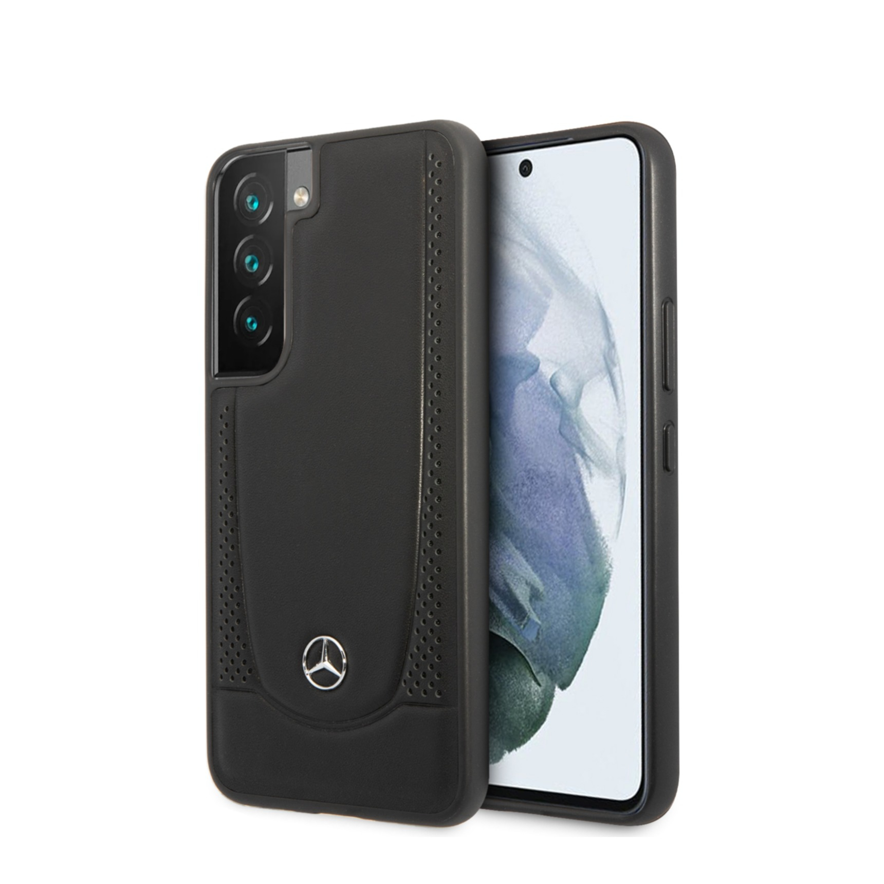 Image of Mercedes Benz - Samsung Galaxy S22 5G Echtleder Hardcase Hülle Urban Line (MEHCS22SARMBK) - Schwarz bei Apfelkiste.ch