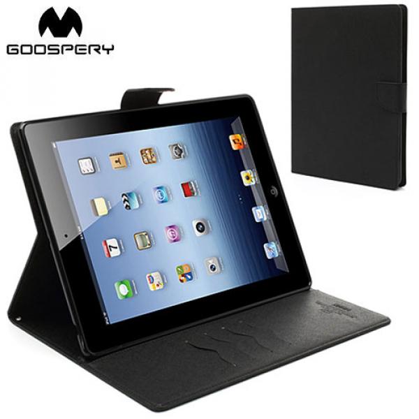 Mercury Goospery - iPad 2 / 3 / 4 Leder Tasche Flipcase - Schwarz