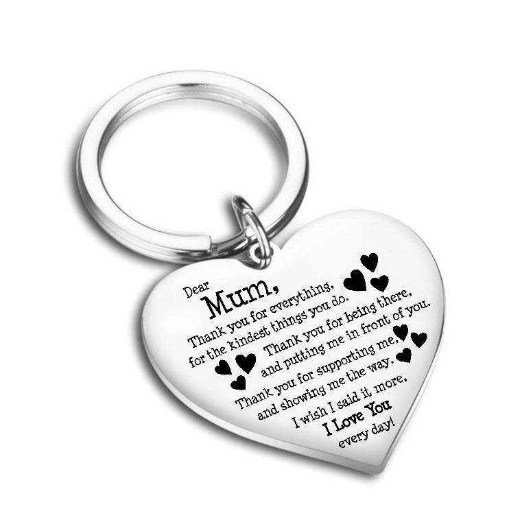 Image of Metall Herz Schlüsselanhänger Muttertags Geschenk mit Gravur - Silber bei Apfelkiste.ch