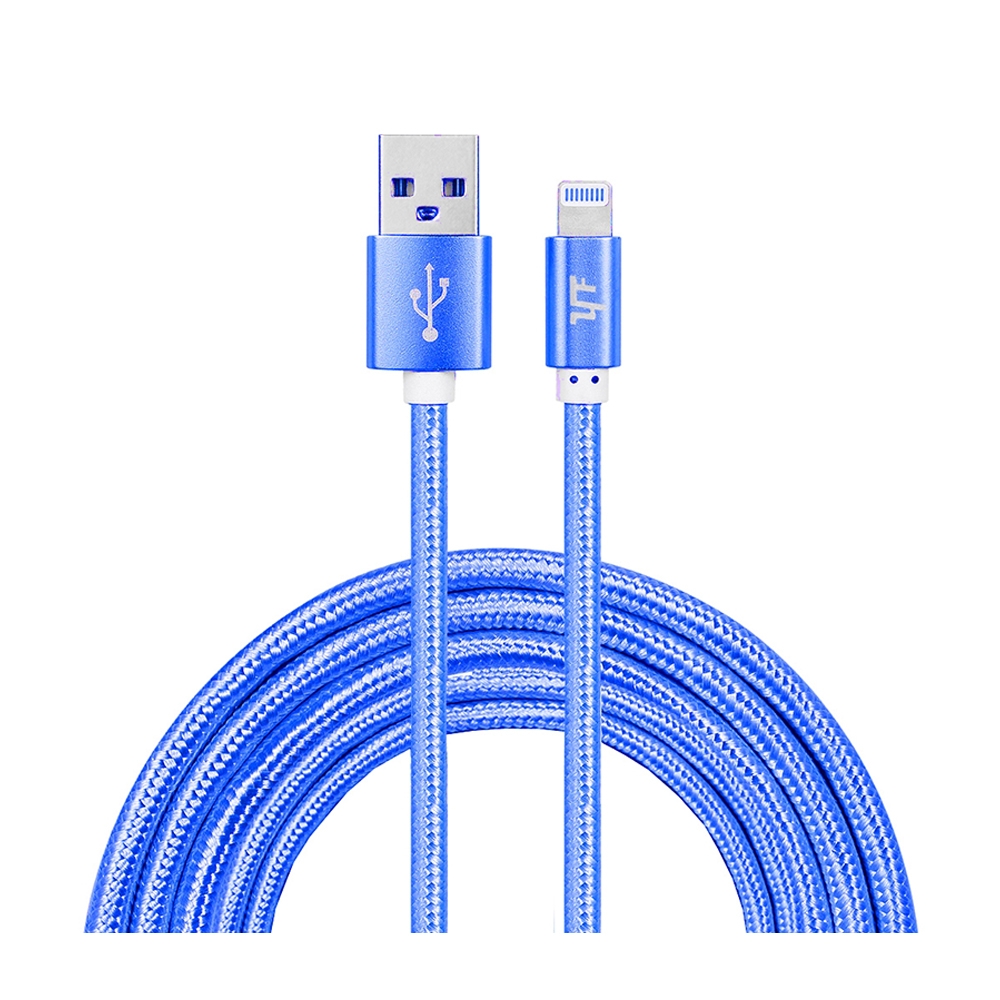 Image of (3m) 2.4A MFi Lightning USB Schnellladekabel Datenkabel Nylon - Blau bei Apfelkiste.ch