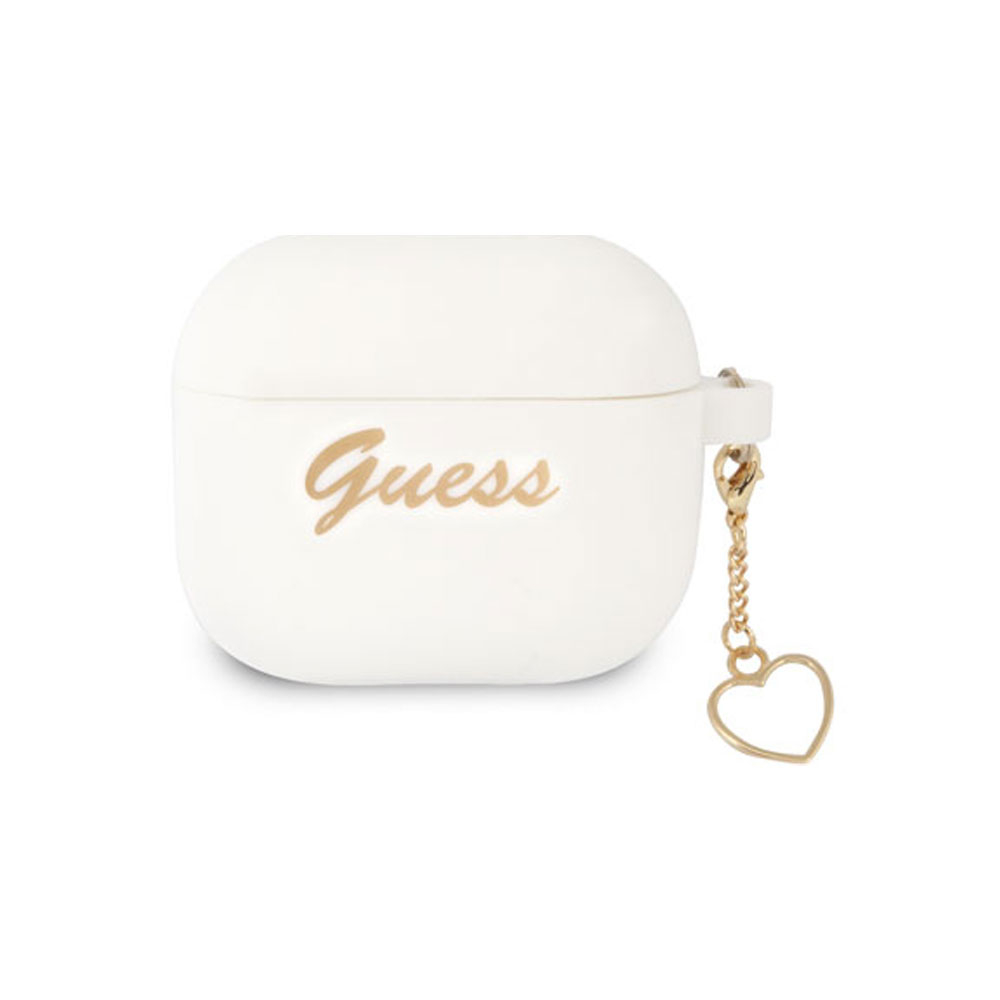 Image of Guess - AirPods (3. Generation) Silikon Schutzhülle + Herz Anhänger (GUA3LSCHSH) - Rosa / Gold bei Apfelkiste.ch