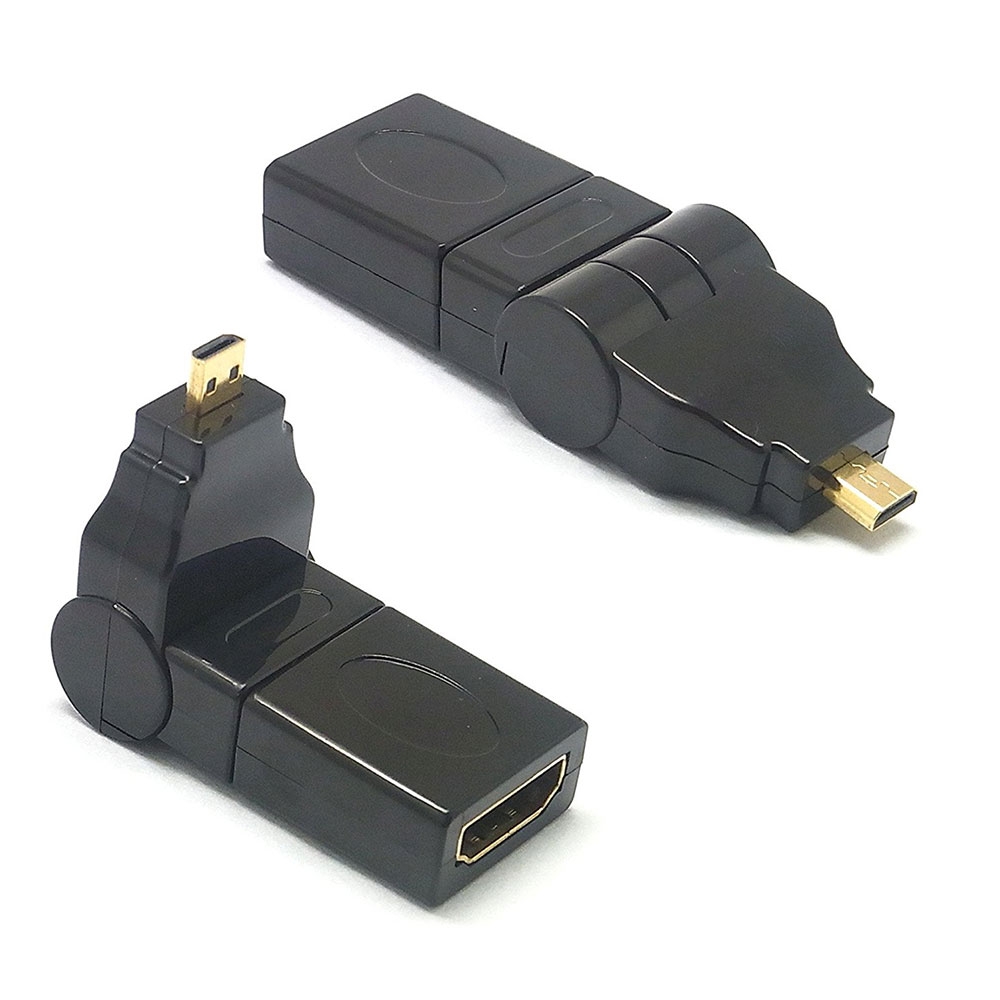 Image of Micro HDMI auf HDMI 90 Grad Winkel Adapter - Schwarz bei Apfelkiste.ch