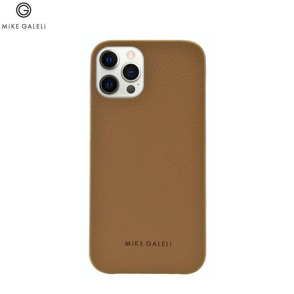 iPhone 12 Pro Max Echtleder Hülle Back Case (LENNYIP12_6.7-M14) - Braun (Beige)