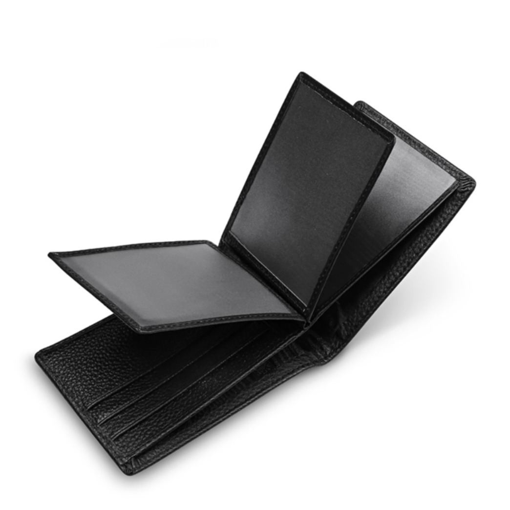 Image of Mini Echtleder Etui Kreditkarten Geldbörse für 10 Karten + Geldscheinfach - Schwarz bei Apfelkiste.ch