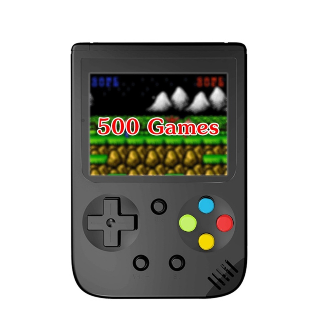 Image of Mini Handheld Entertainment System Retro Spiele-Konsole mit 500 integrierten Spielen 3.0" Display + AV Out - Schwarz bei Apfelkiste.ch