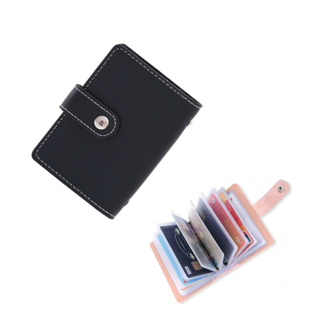 Image of Mini Kreditkarten Leder Etui Geldbörse für 26 Karten - Schwarz bei Apfelkiste.ch