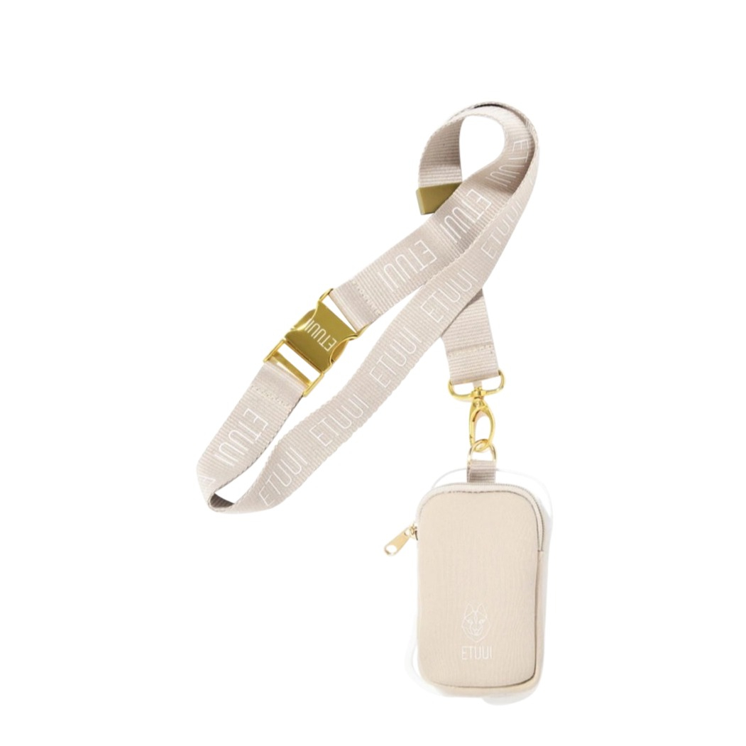 Image of ETUUI - Universal Mini Travel Buddy Wallet Kreditkarten Münzfach Halterung + Necklace (travel-bag-s-beige) - Beige bei Apfelkiste.ch