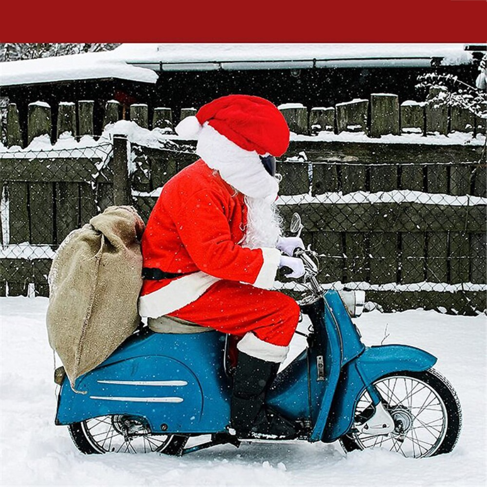 Motorradhelm Weihnachsmütze Helm Überzug Rot/Weiss