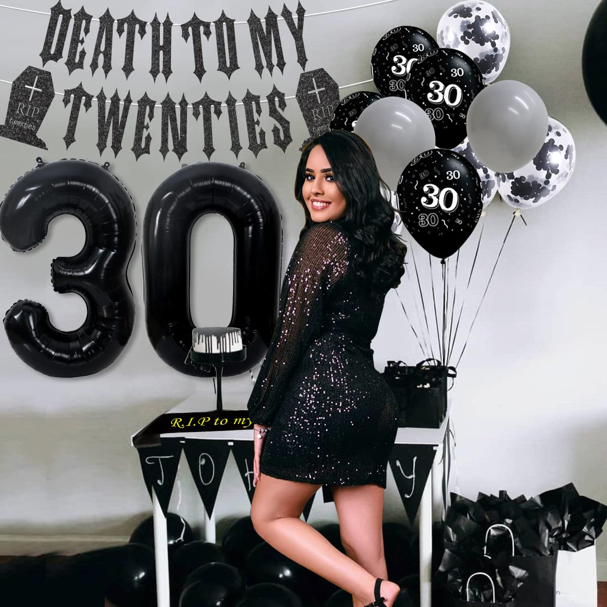 Death To My 20s Dosenkühler – Set Mit 12 Stück, Schwarz-weiß, Für 30. Geburtstag