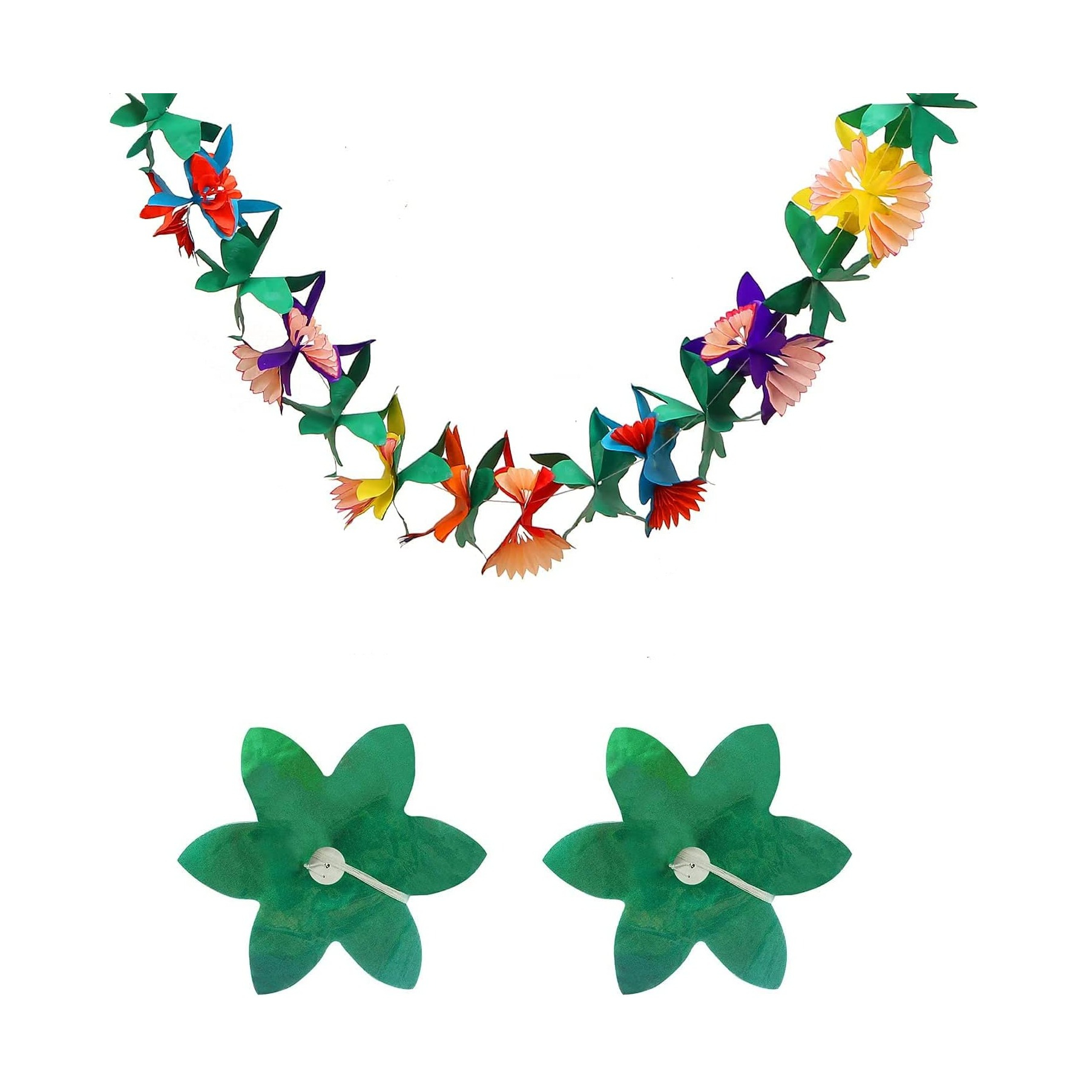 Hawaii Hula Girlande 3 Meter – Bunte Polyester-Blumen Für Party-Deko