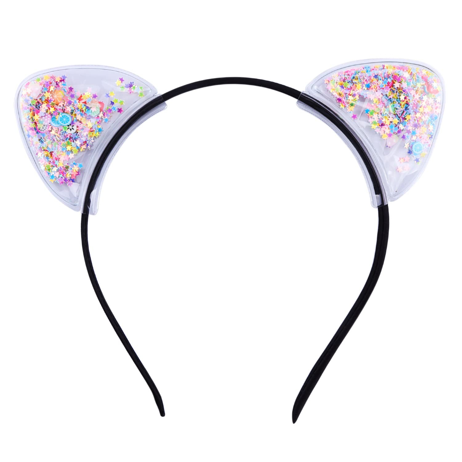 Lot De 4 Serre-têtes Oreilles De Chat à Paillettes Noir - Accessoire Déguisement Halloween, Anniversaire, Carnaval - Tissu Doux, Taille Unique - 7
