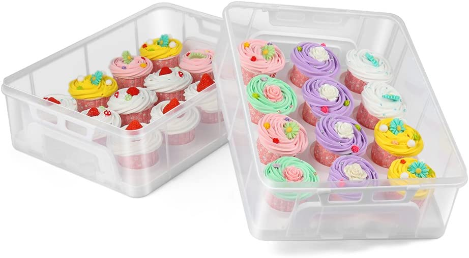 Conditionnement Pâtisserie Boîtes Transport Cupcakes - Lot De 5 - 6 Cupcakes - Blanc - 24x16,5x7,6 Cm Supports Cupcakes