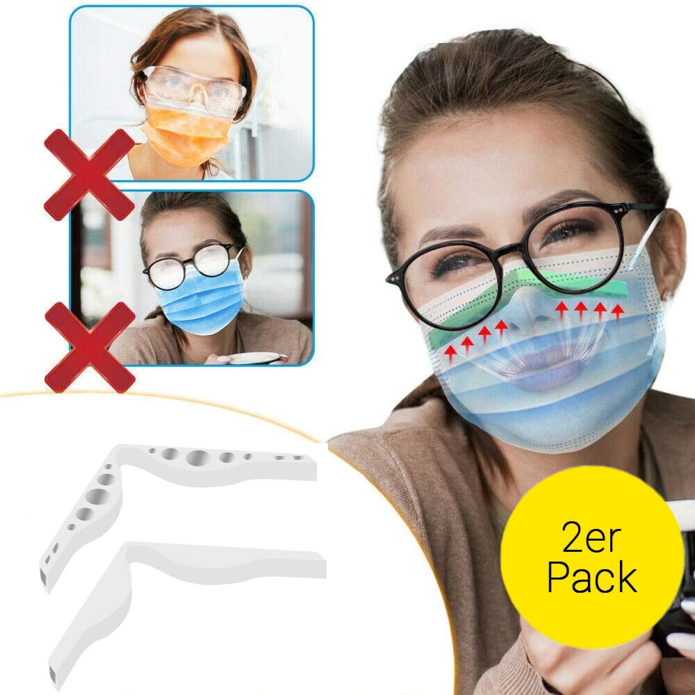 Image of (2er Set) Mundschutz Anti-Beschlag Masken Nasenclip Halterung - Weiss bei Apfelkiste.ch