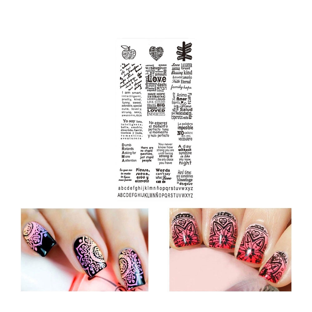 Image of Nail Art Nagelsticker Edelstahl Tattoo Schablone Nail Stamping Maniküre - Motiv 10 bei Apfelkiste.ch