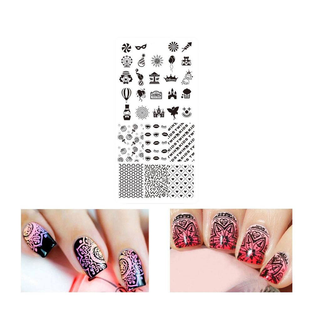 Image of Nail Art Nagelsticker Edelstahl Tattoo Schablone Nail Stamping Maniküre - Motiv 2 bei Apfelkiste.ch